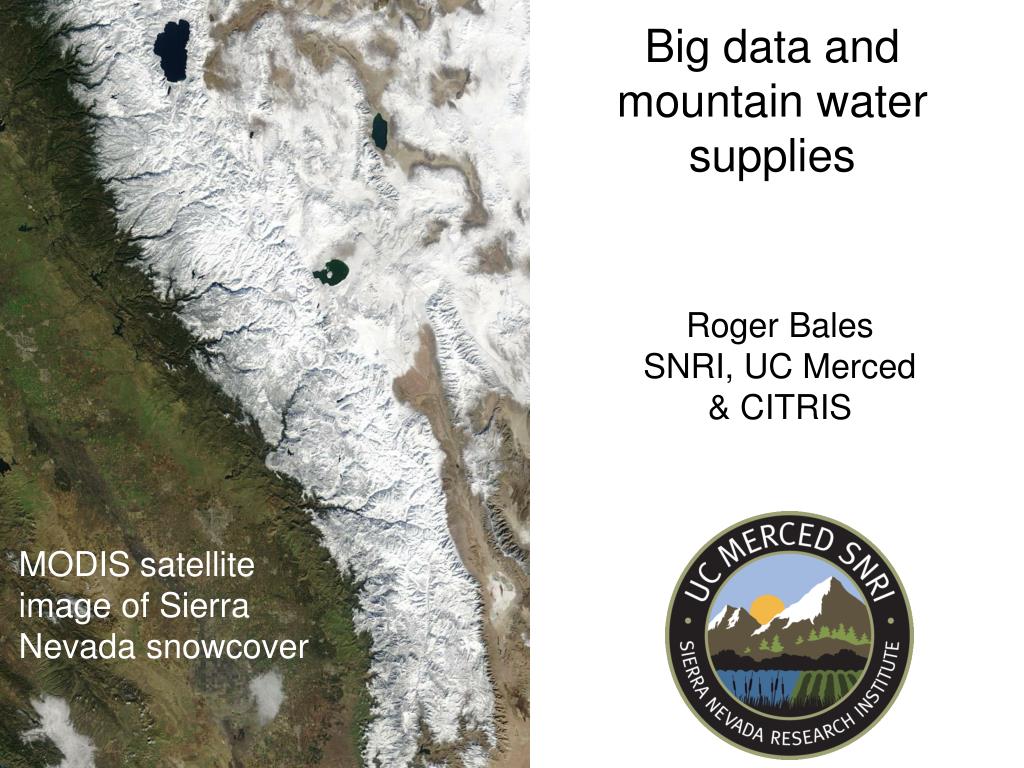PPT MODIS satellite image of Sierra Nevada snowcover PowerPoint