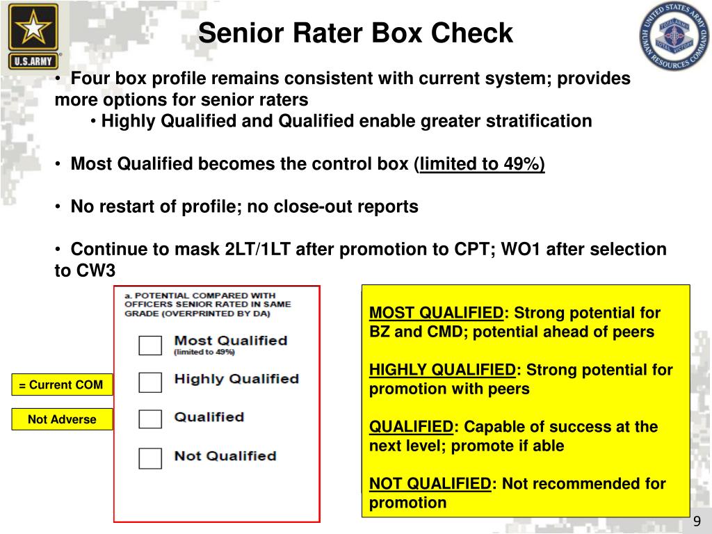 Army Senior Rater Comments Army Military