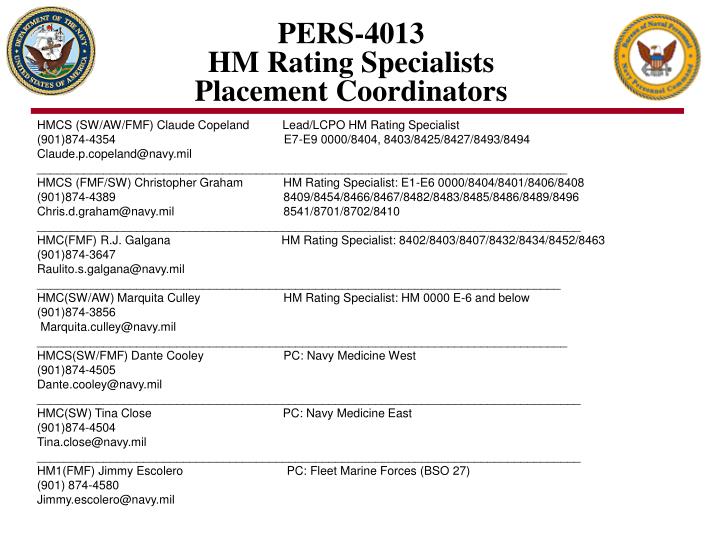 PPT Navy Personnel Command (PERS4013) PowerPoint Presentation ID