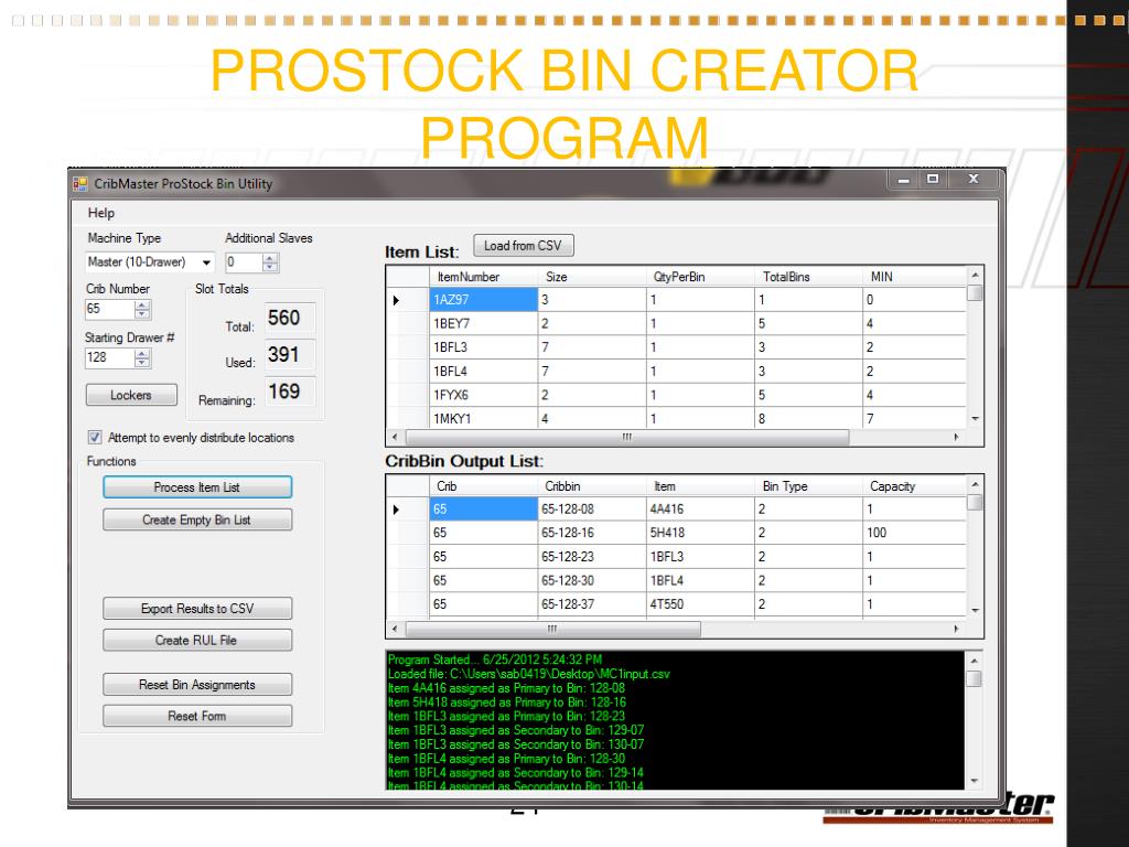 PPT CribMaster™ ProStock 560 PowerPoint Presentation, free download