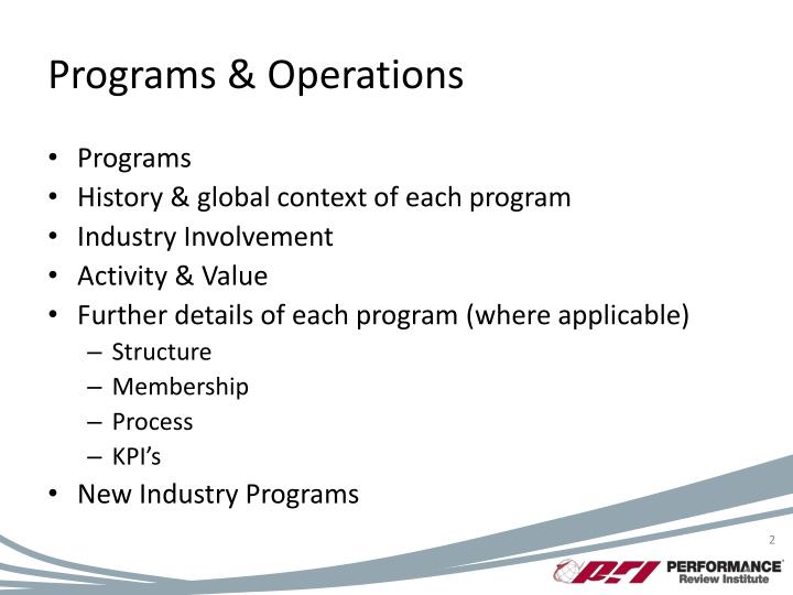 PPT PRI Programs & Operations PowerPoint Presentation ID1569138
