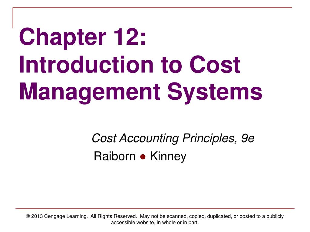 PPT Chapter 12 Introduction to Cost Management Systems PowerPoint