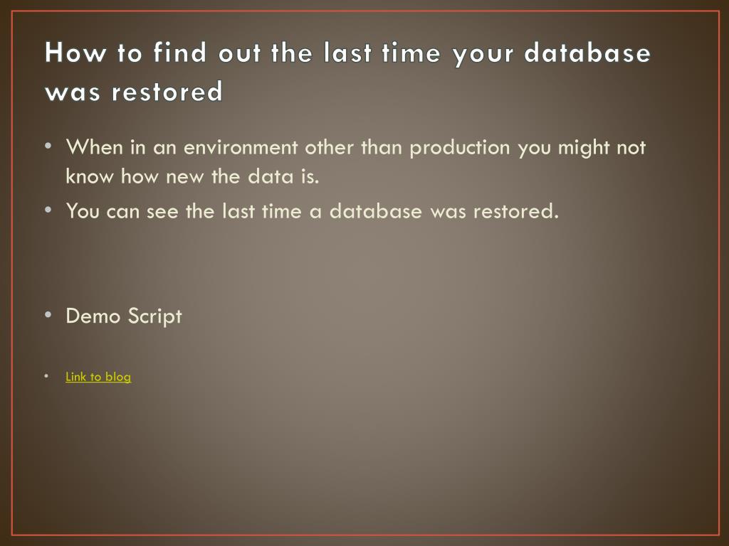 PPT SQL Server Support Scripts PowerPoint Presentation, free download ID1570221
