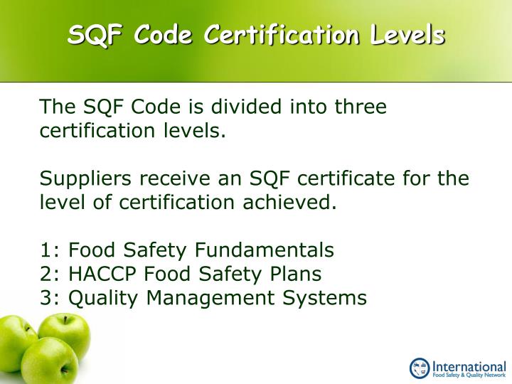 PPT Food Safety Quality Management System Training Guide SQF Code