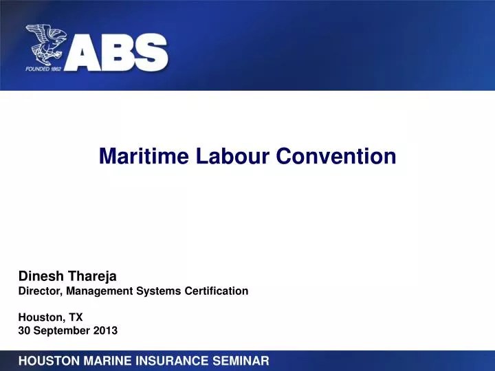 PPT Maritime Labour Convention PowerPoint Presentation, free download