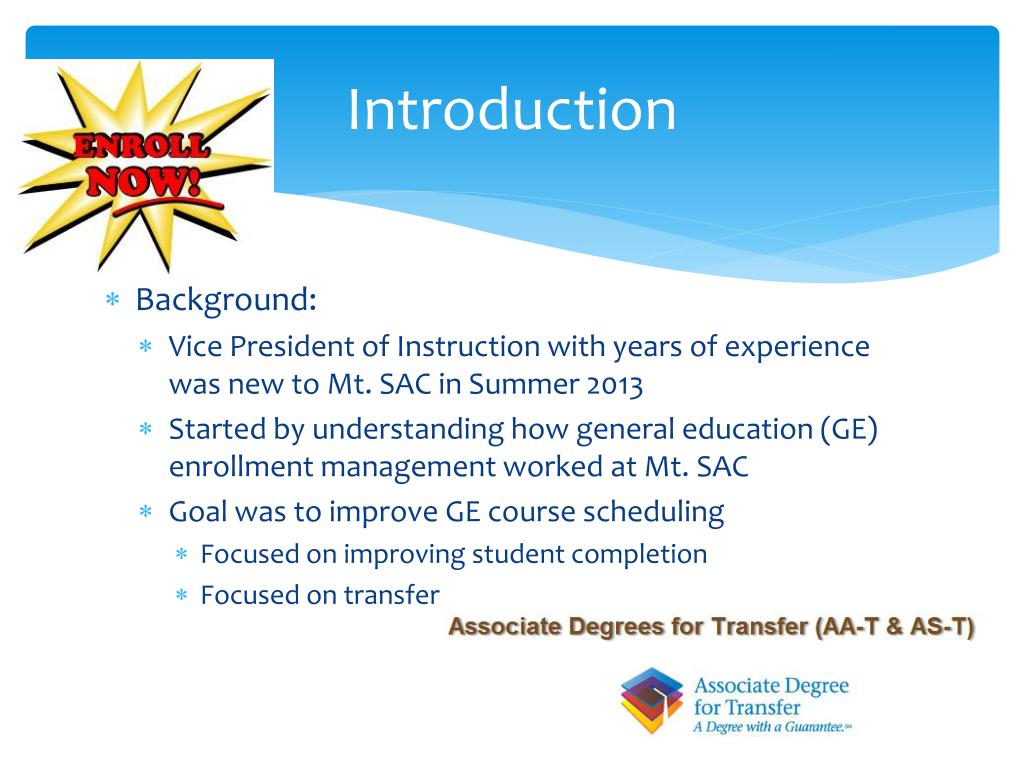 PPT Enrollment Management Projections Allocation of General