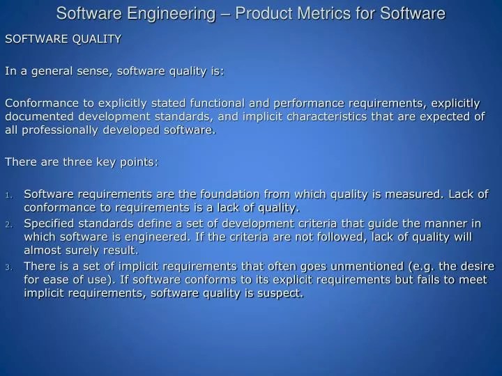 PPT Software Engineering Product Metrics for Software PowerPoint