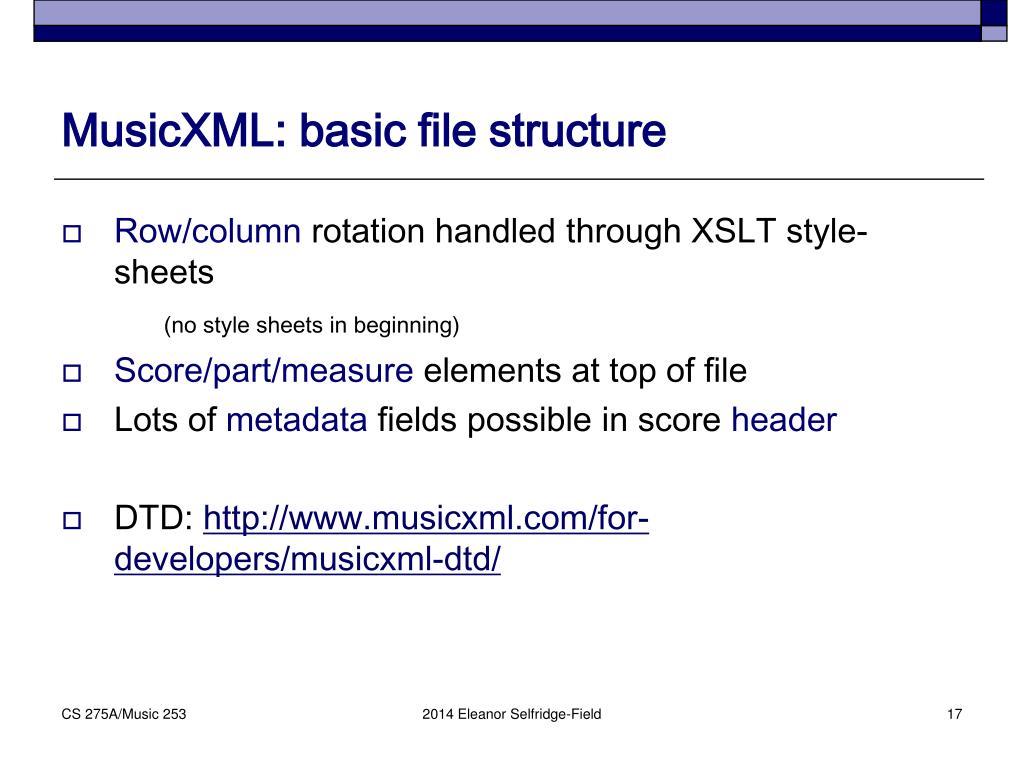 PPT Markup Languages for Music MusicXML PowerPoint Presentation