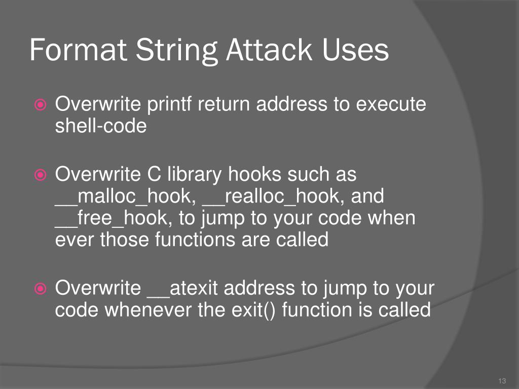 PPT Format String Attacks PowerPoint Presentation, free download ID