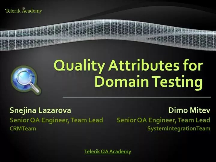 PPT Quality Attributes for Domain Testing PowerPoint Presentation