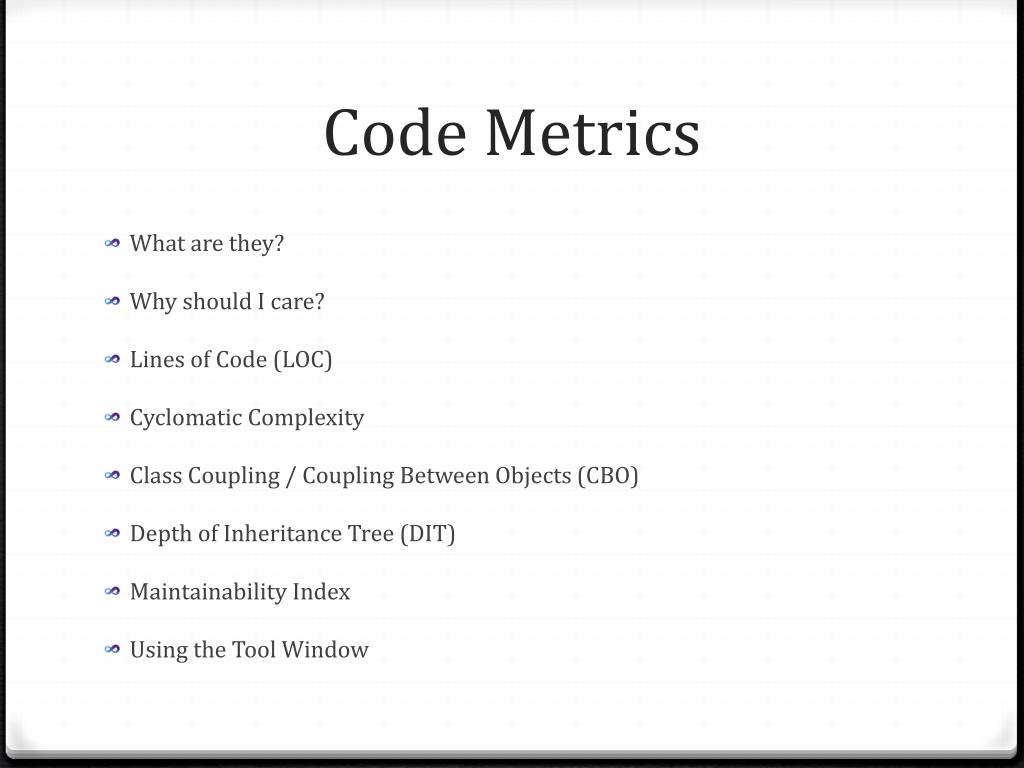 PPT Visual Studio Tips and Tricks Code Metrics PowerPoint