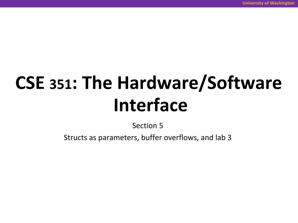 PPT CSE 351 The Hardware/Software Interface PowerPoint Presentation