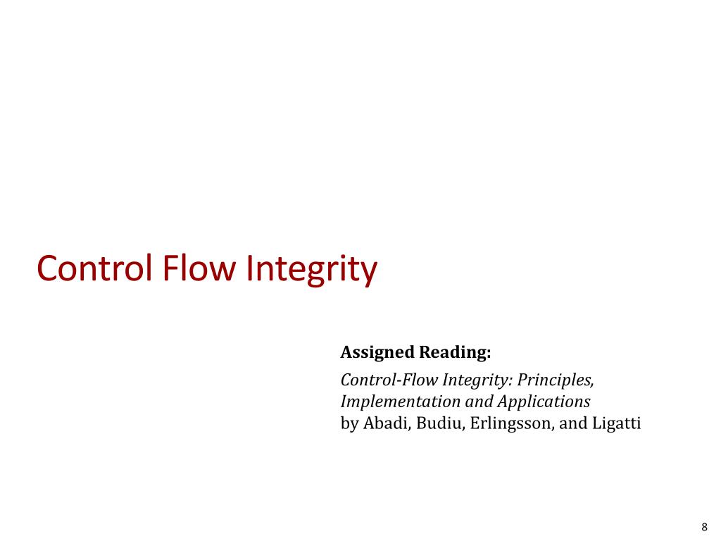 PPT Control Flow Integrity & Software Fault Isolation PowerPoint