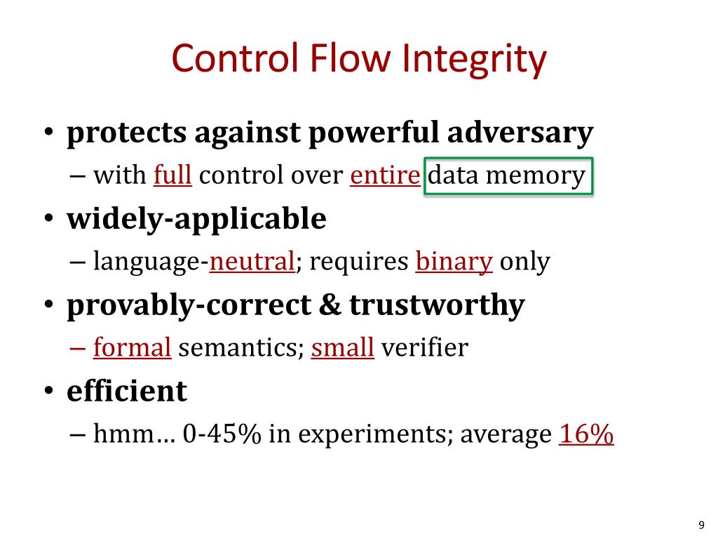 PPT Control Flow Integrity & Software Fault Isolation PowerPoint