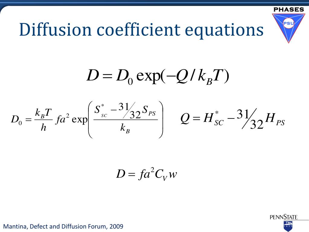 PPT Firstprinciples calculations of diffusion coefficients in