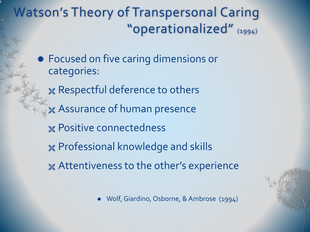 PPT Watson’s Theory of Transpersonal Caring applied to BSN students