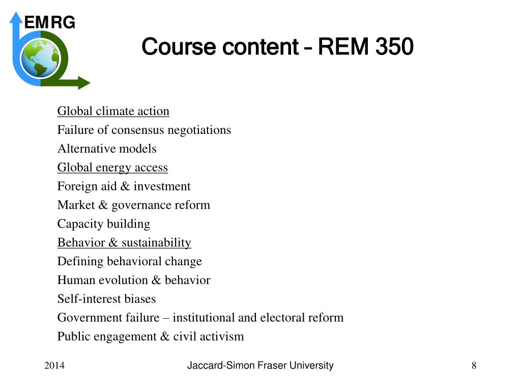 PPT REM 350 Sustainable Energy & Materials PowerPoint Presentation