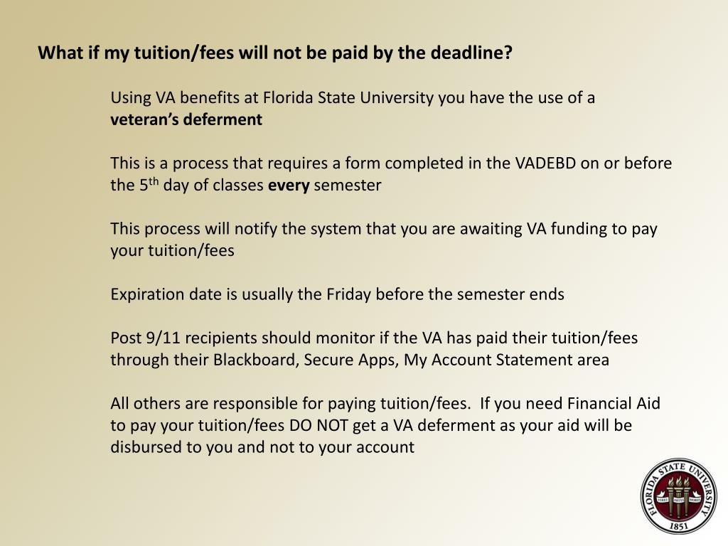 PPT Using VA Benefits At The Florida State University PowerPoint