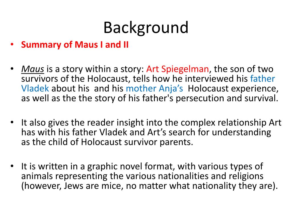 PPT MAUS I and II By Art Spiegelman PowerPoint