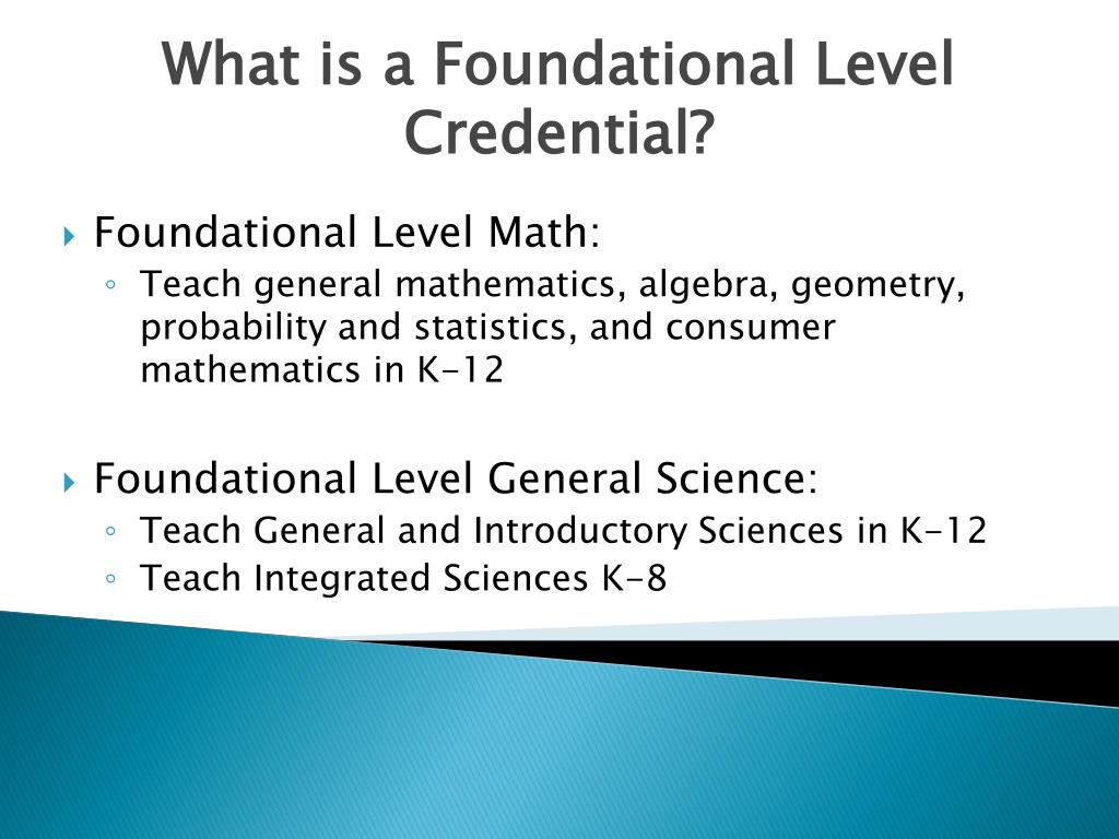 PPT Foundational Level Math and Science Credential Program PowerPoint