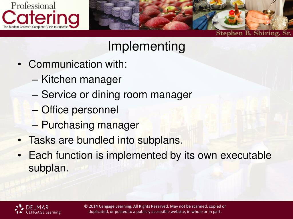PPT The Seven Functions of Catering PowerPoint Presentation, free
