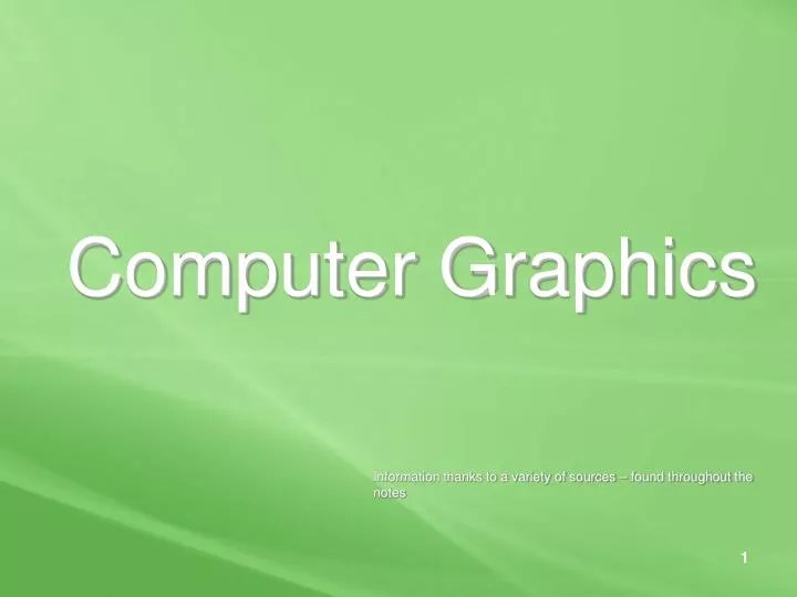 PPT Computer Graphics PowerPoint Presentation, free download ID1605698