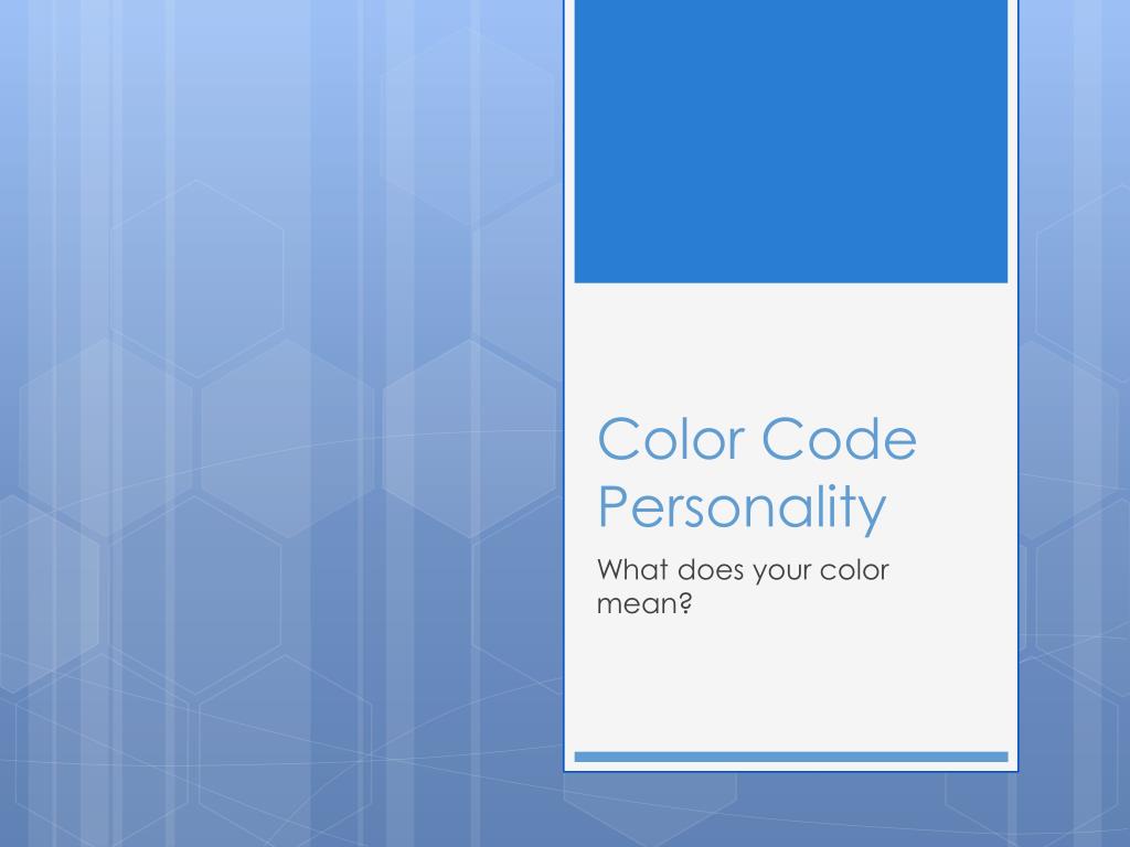PPT Color Code Personality PowerPoint Presentation, free download