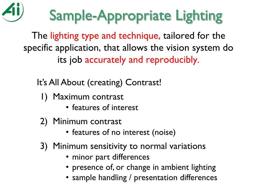 PPT Proper lighting environment? Consistent lighting environment