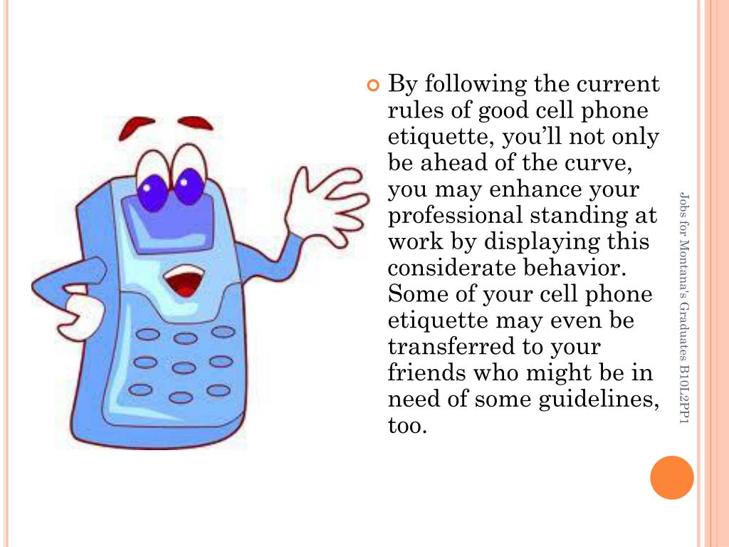 PPT CELL PHONE ETIQUETTE PowerPoint Presentation, free download ID