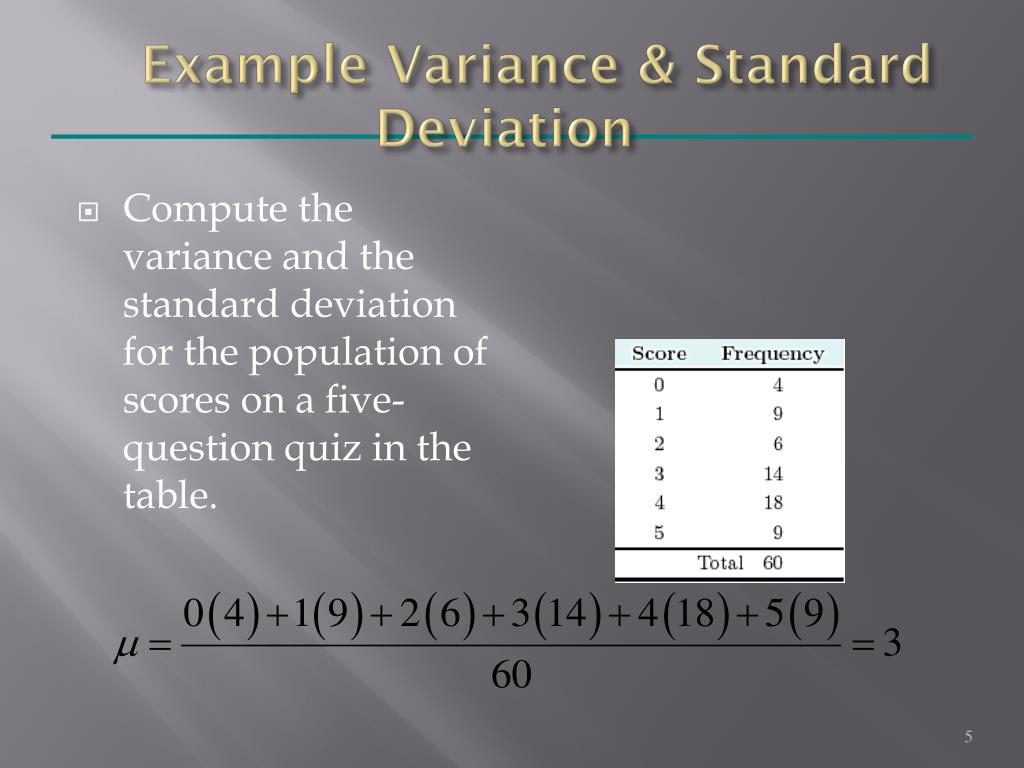 PPT 7.5 The Variance and Standard Deviation PowerPoint Presentation