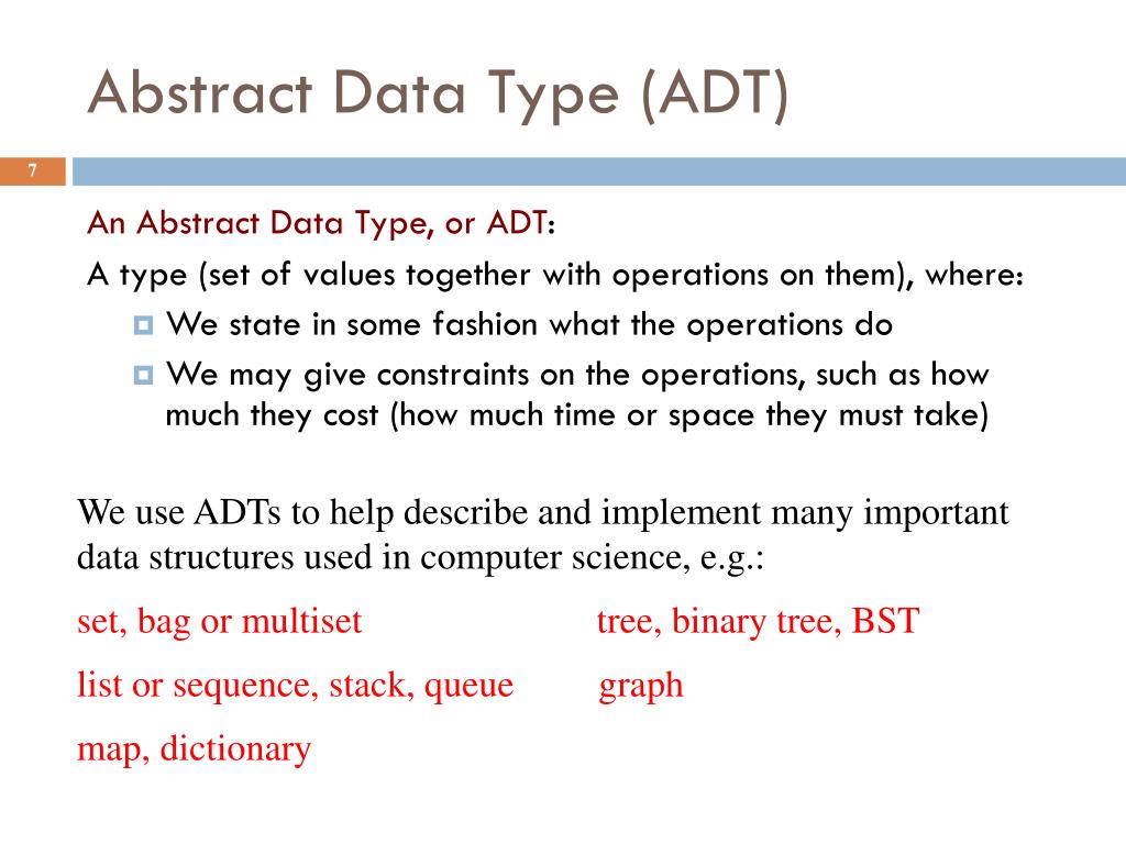 PPT Abstract Data Types Sets, lists, trees, etc. PowerPoint