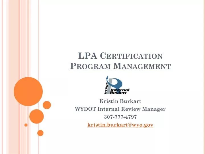 PPT LPA Certification Program Management PowerPoint Presentation, free download ID1617109