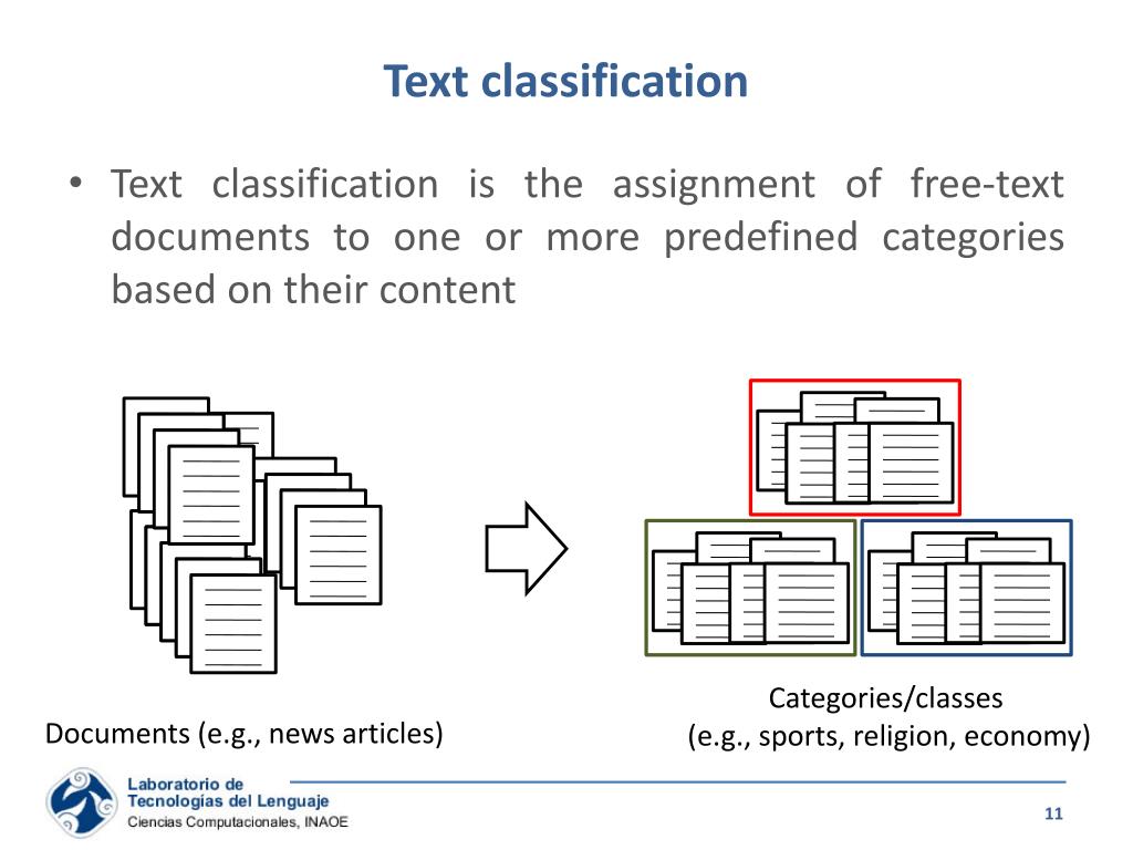 PPT Novel representations and methods in text classification