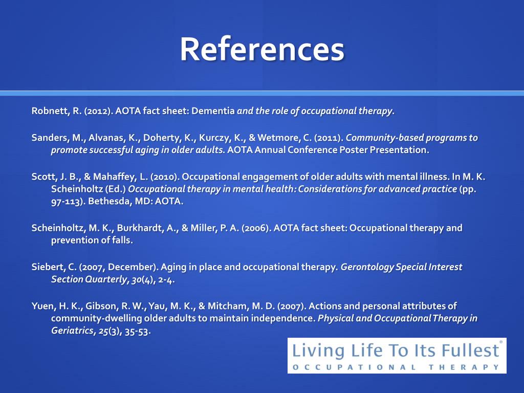 PPT Occupational Therapy in Productive Aging The Top 10 Things