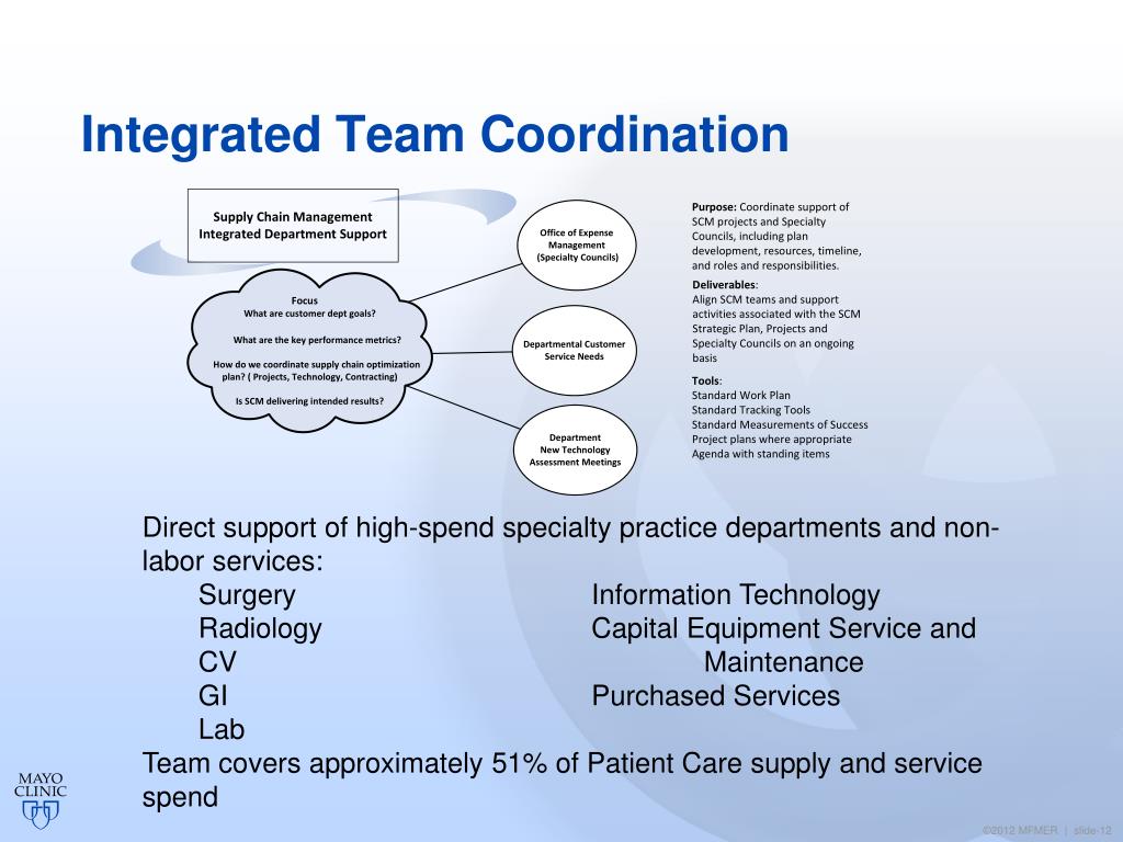 PPT Mayo Clinic Supply Chain Management Performance Consulting Team