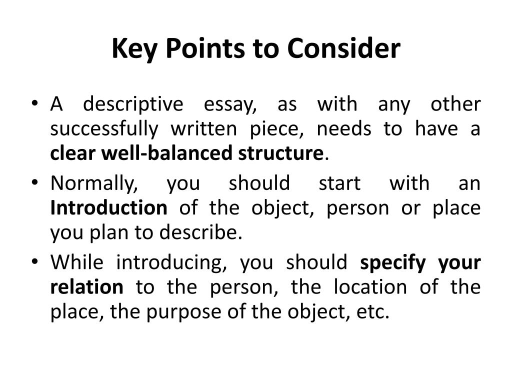 PPT Descriptive Essay PowerPoint Presentation, free