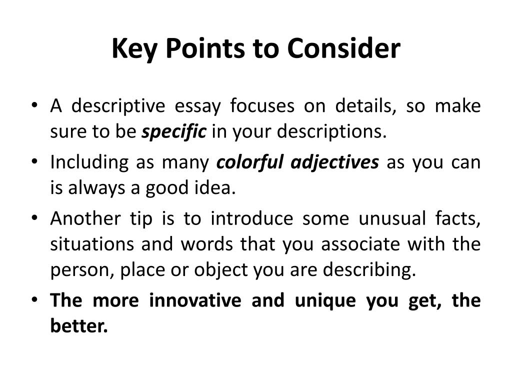 PPT Descriptive Essay PowerPoint Presentation, free download ID1628758