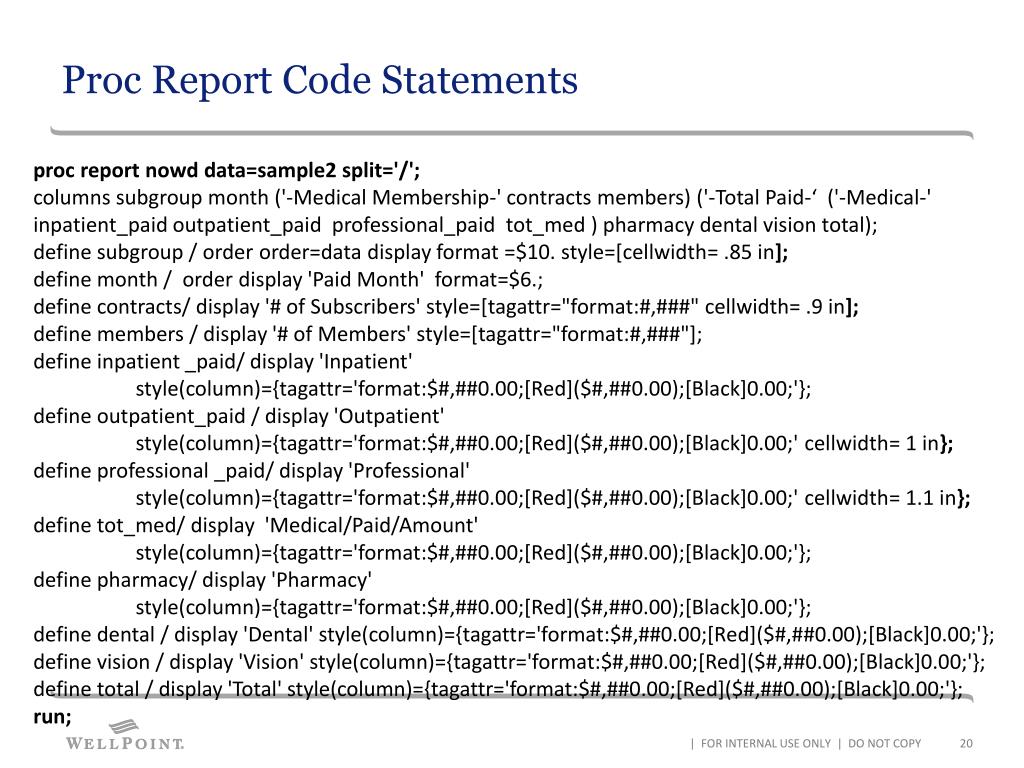 PPT Intro to Proc Report with Excel Output PowerPoint Presentation