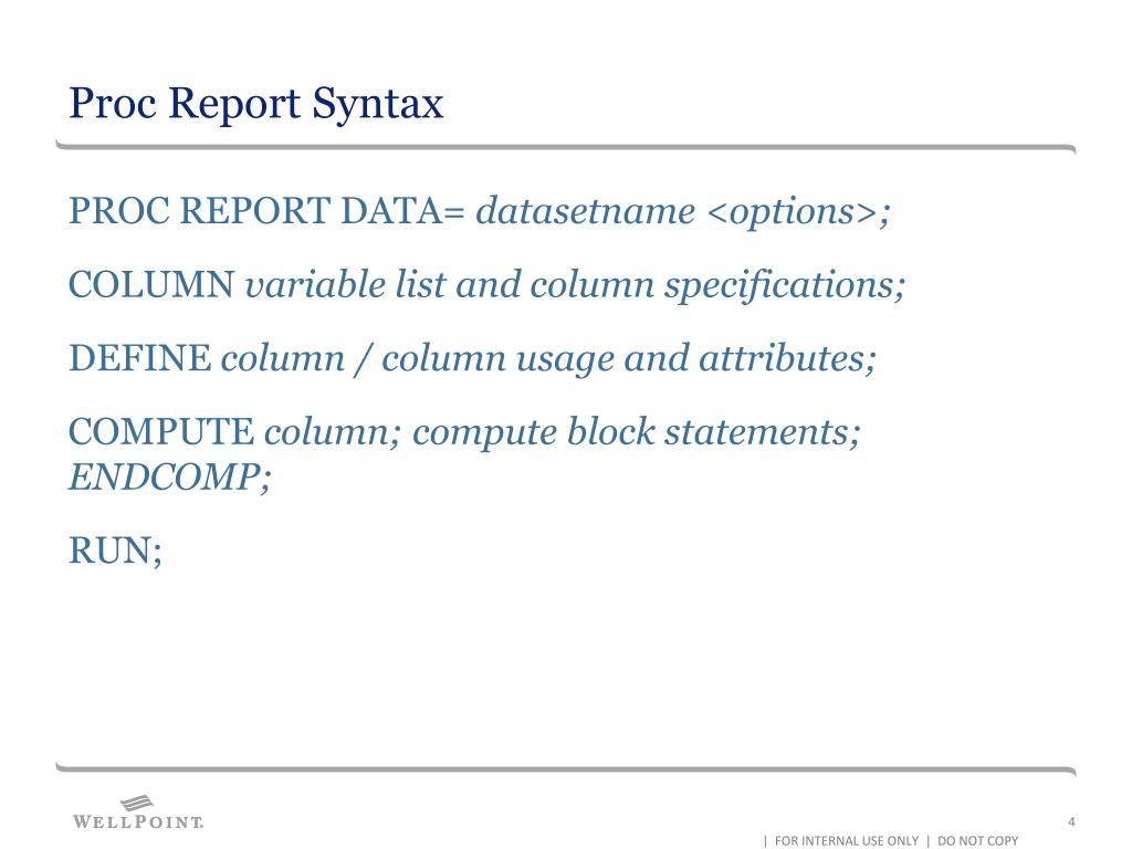 PPT Intro to Proc Report with Excel Output PowerPoint Presentation