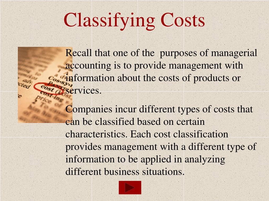PPT Managerial Accounting and Cost Classification PowerPoint