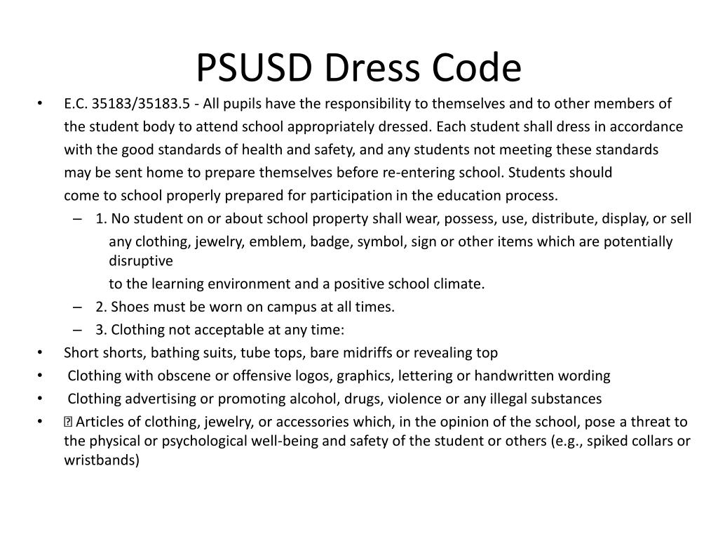 PPT Policy and Practice Dress code / Uniform policy PowerPoint