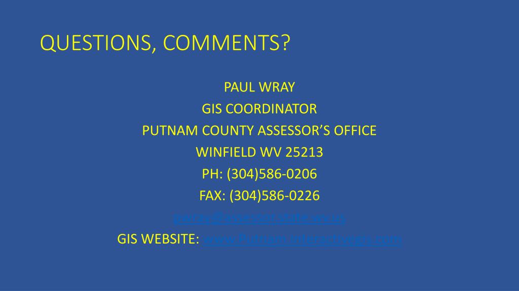 PPT PUTNAM COUNTY ASSESSOR’S OFFICE MAPPING & GIS PowerPoint