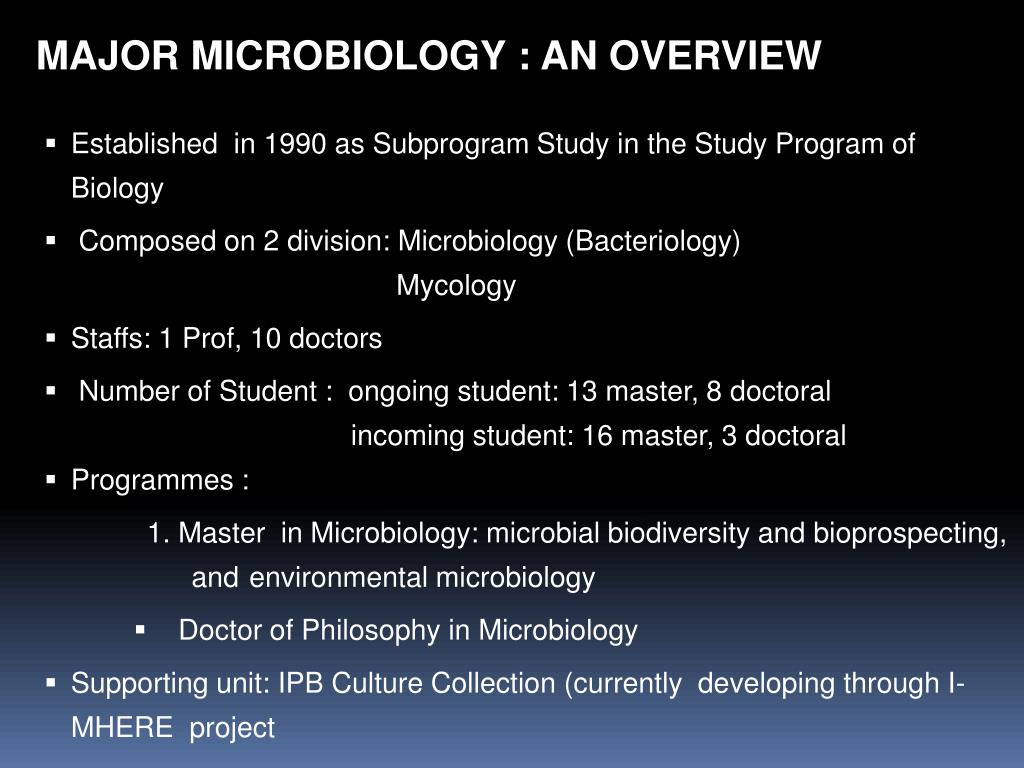 PPT MAJOR MICROBIOLOGY PowerPoint Presentation, free download ID