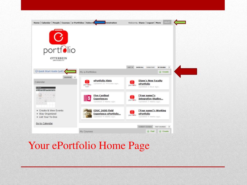 PPT ePortfolio Otterbein University PowerPoint Presentation, free