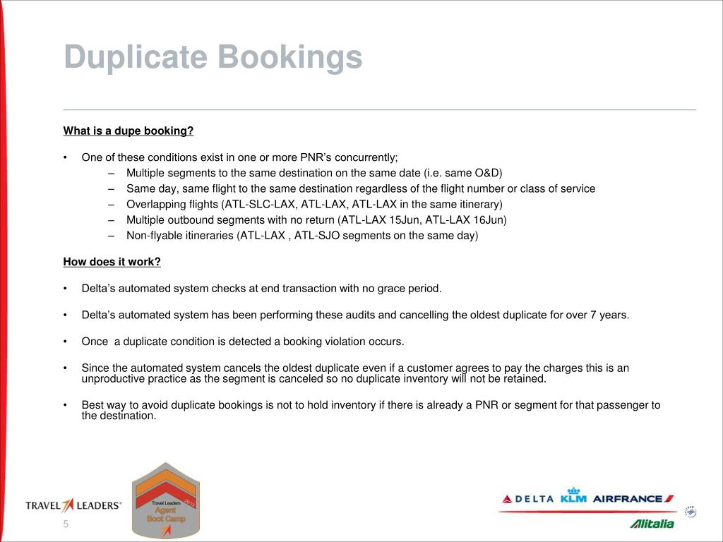 PPT to Travel Leaders Agent Boot Camp Booking Policies