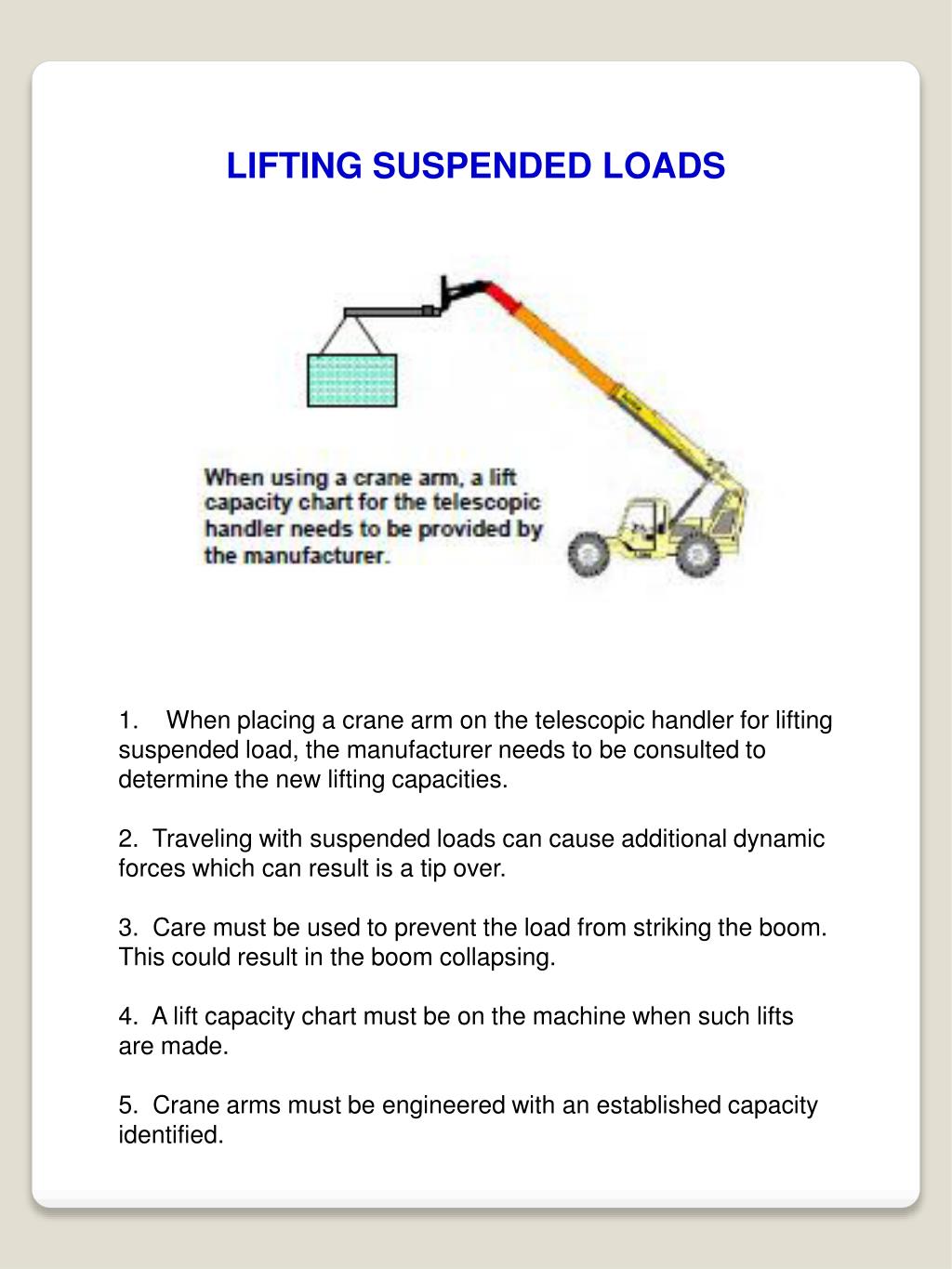 PPT TELESCOPIC HANDLER OPERATOR SAFETY TRAINING PowerPoint Presentation ID1642345