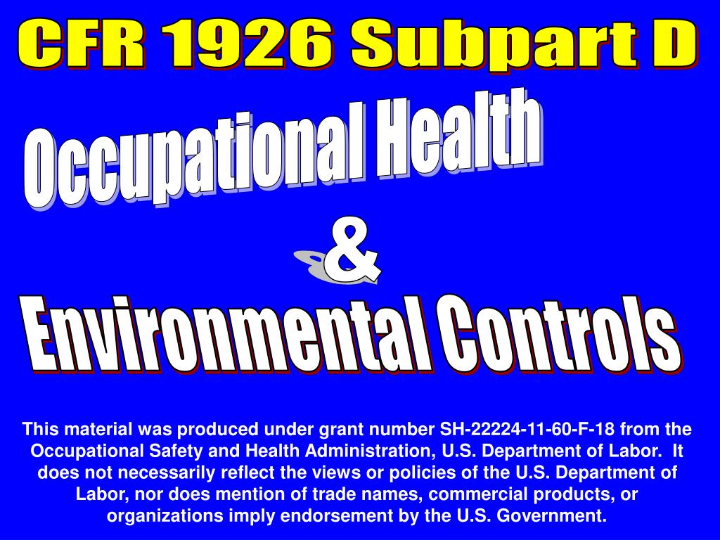 PPT CFR 1926 Subpart D PowerPoint Presentation, free download ID