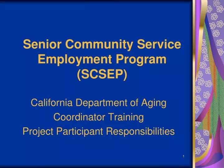 PPT Senior Community Service Employment Program (SCSEP) PowerPoint