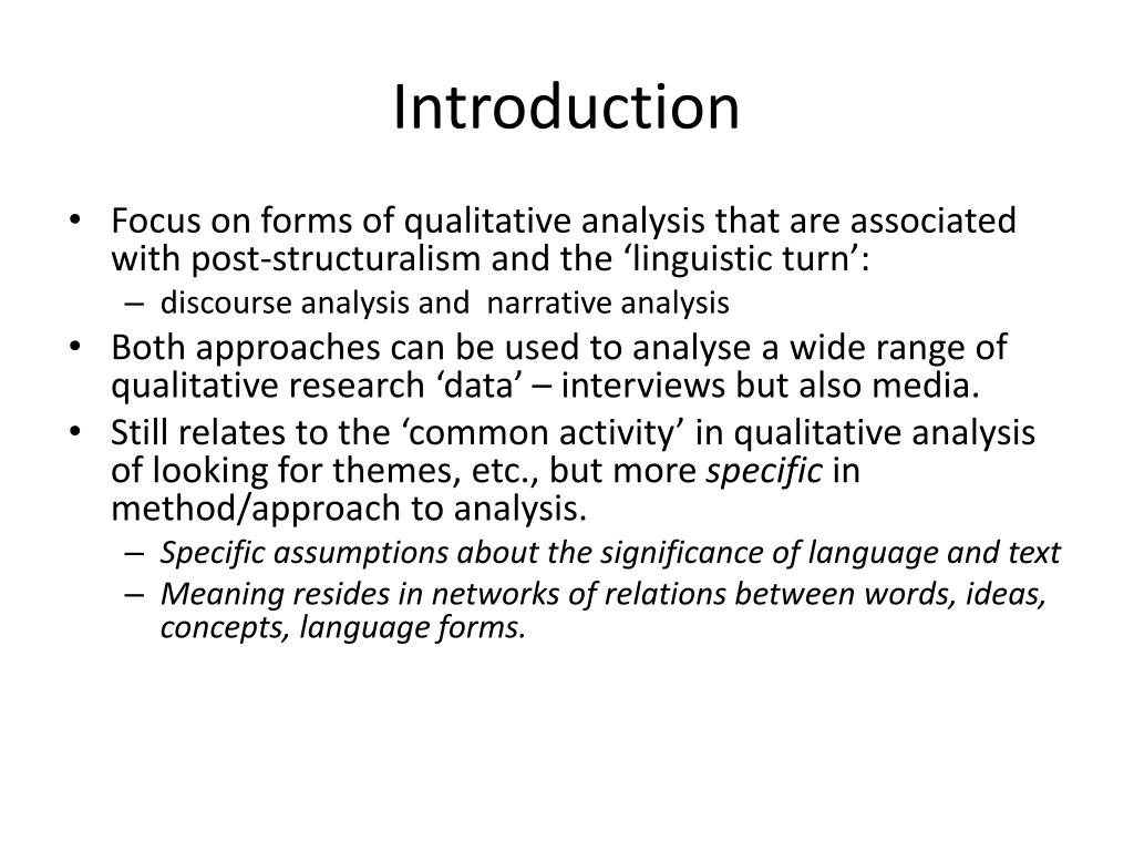 PPT Qualitative Data Analysis II Discourse and