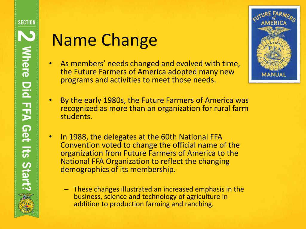 Why Did The Future Farmers Of America Change Its Name In 1988 Farmer